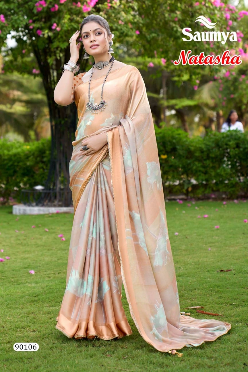 Natasha Vol 2 By Saumya Satin Designer Sarees Wholesale Price In Surat